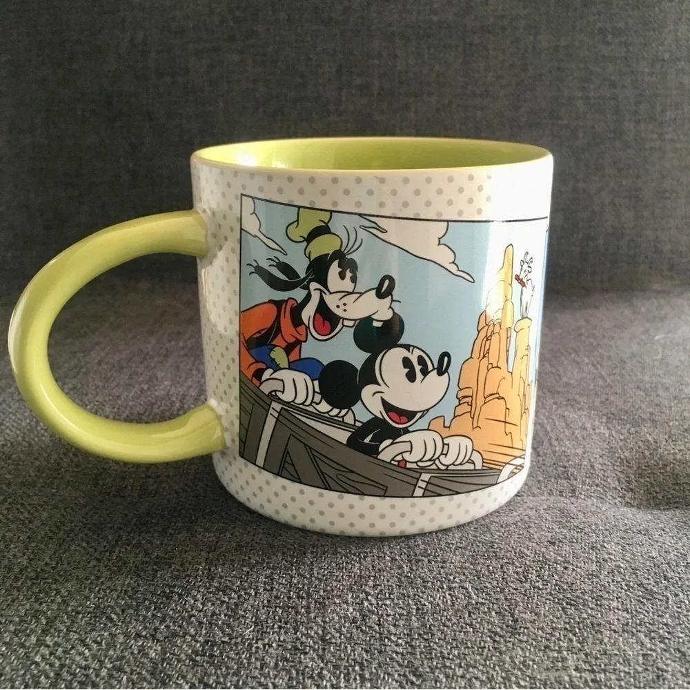 Disney Characters Mug White Lime Green 15 oz